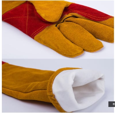 ~子甄彣璟~60公分加長電焊手套 銲接手套 氬焊手套 牛皮手套 防護手套 五指電焊手套 防咬手套 防燙耐磨 防火花6