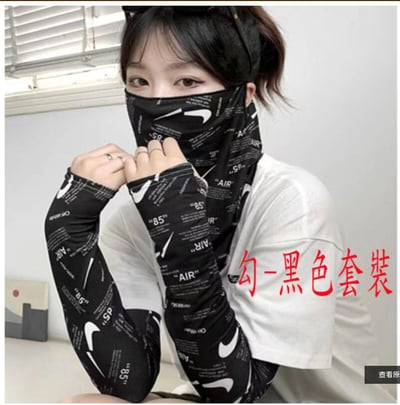 ~子甄彣璟~百搭手袖 腰果 掛耳 防曬面罩 冰絲面紗 防紫外線 護臉 戶外騎車 口罩 袖套 夏季薄款 釣魚 遮陽6
