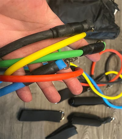 ~子甄彣璟~拉力器11件套 健身 乳膠拉力繩 多功能訓練器 拉力器套裝 彈力繩 彈力帶 臂力胸肌力量訓練9