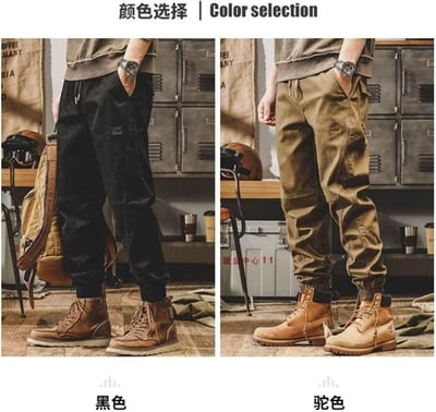 ~子甄彣璟~復古潮流 痞帥 哈倫褲 休閑褲 軍褲 戰術褲 束腳褲 工裝褲 工作褲 九分褲 褲子 長褲8