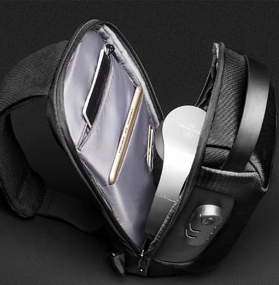 ~子甄彣璟~側背包9530 密碼鎖 斜挎包 多功能大容量 斜背包 胸包 旅行包 防潑水 背包 錢包 單肩包 側肩包6