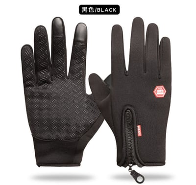 ~子甄彣璟~秋冬款 拉鏈 防潑水手套 觸屏手套 保暖手套 兩指觸屏 防潑水 滑雪 騎行 開車手套 保暖 防寒手套  運動 機車手套9