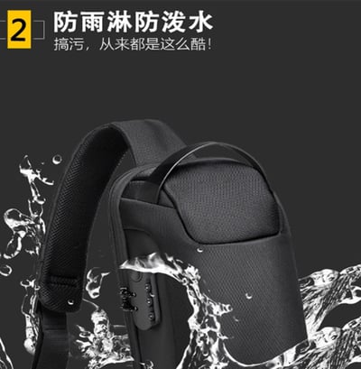 ~子甄彣璟~側背包9530 密碼鎖 斜挎包 多功能大容量 斜背包 胸包 旅行包 防潑水 背包 錢包 單肩包 側肩包7