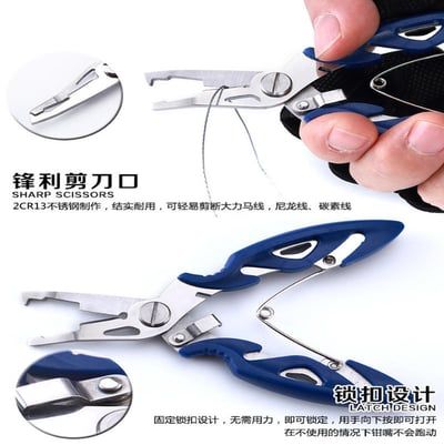 ~子甄彣璟~路亞鉗 不鏽鋼材質 壓咬鉛 剪線鉗 取鉤鉗 剪PE線　彎嘴釣魚鉗 開口鉗 大力馬魚線剪 控魚器 斷鋼絲 夾線6