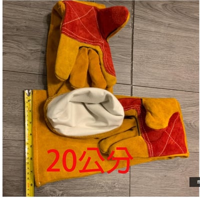 ~子甄彣璟~60公分加長電焊手套 銲接手套 氬焊手套 牛皮手套 防護手套 五指電焊手套 防咬手套 防燙耐磨 防火花5