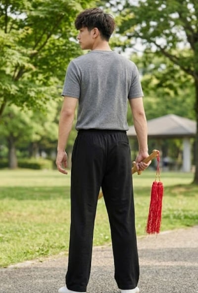 ~子甄彣璟~彈力棉 平口直筒 功夫褲 燈籠褲 獨家加寬版型 休閒褲 運動褲 闊腿褲 太極褲 禪坐 武術褲 不卡襠 潮流寬鬆必備4