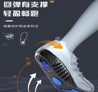 ~子甄彣璟~氣墊鞋墊 PORON吸震科技 雙重減震 助力回彈 高彈鞋墊 鞋墊 運動鞋墊 減震 籃球 防震減壓  軟墊6