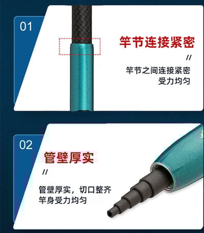 ~子甄彣璟~青出於藍 碳素超硬28調 短竿 方便攜帶 小魚竿 手竿 竿子 溪流 池塘 釣魚 竿子9