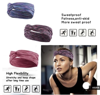 ~子甄彣璟~Ｂ57-交叉頭帶 吸汗 止汗 頭帶 運動汗帶 束髮圈 髮帶 毛巾 髮帶 頭巾 跑步 慢跑 瑜珈 健身 運動頭巾 5