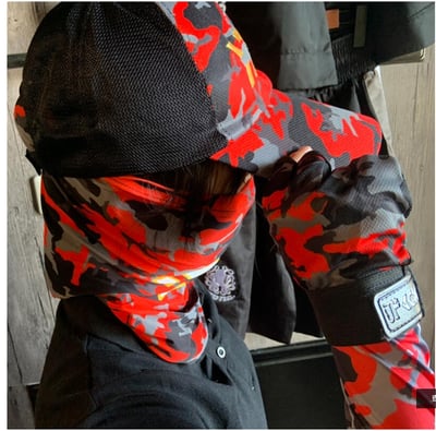 ~子甄彣璟~特價中 防曬4件套 帽子 袖套 面罩 手套 戶外活動 釣魚帽 套袖 三指手套 防塵 吸汗速乾 防紫外線2