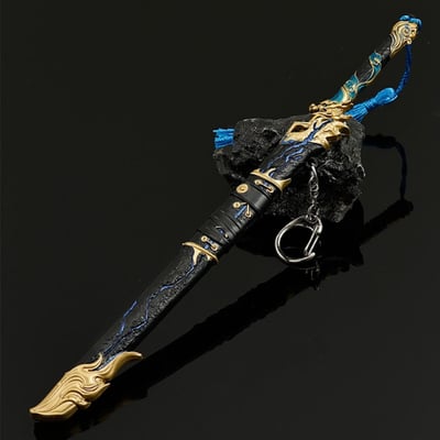 ~子甄彣璟~黑金古刀22cm+刀架 珍藏品 工藝品 模型擺件 生日禮物 交換禮物 不開刃2