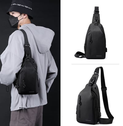 ~子甄彣璟~側背包1100-28 斜挎包 多功能大容量 斜背包 胸包 旅行包 防潑水 背包 錢包 單肩包 側肩包7