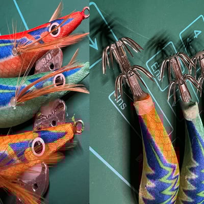 ~子甄彣璟~木蝦 全夜光 路亞餌 魷魚鉤 花軟 閃電蝦 餌木 響珠蝦 軟絲竿 路亞 鐵板 軟絲 魷魚蝦 烏賊墨  JIG7