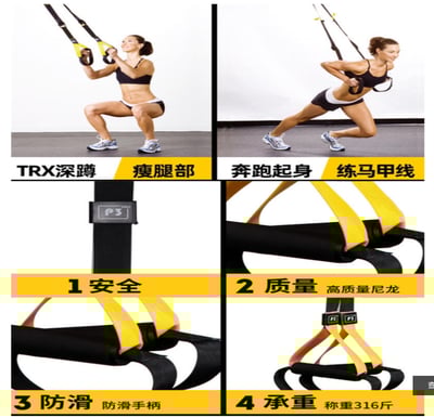 ~子甄彣璟~TRX P3-4 懸掛式 訓練帶 拉力繩 健身 懸掛式訓練繩 拉力器 瑜珈繩 阻力繩 瑜珈伸展 重量訓練12