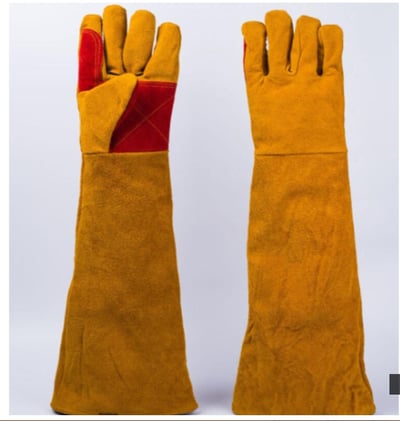 ~子甄彣璟~60公分加長電焊手套 銲接手套 氬焊手套 牛皮手套 防護手套 五指電焊手套 防咬手套 防燙耐磨 防火花2