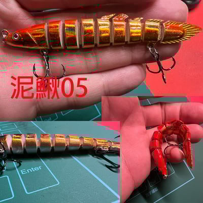 ~子甄彣璟~泥鰍 硬餌 路亞假餌 路亞餌 多節魚 魚餌 仿生餌 泳姿逼真 假魚 假餌 全泳層通殺2