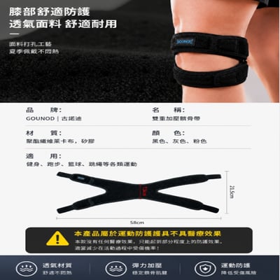 ~子甄彣璟~運動髕骨帶 雙重加壓髕骨帶 護膝固定帶 減震雙向軟墊 登山 跑步 籃球 健身 膝蓋支撐防護 左右通用6