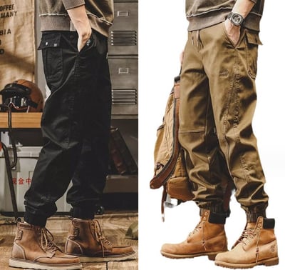 ~子甄彣璟~復古潮流 痞帥 哈倫褲 休閑褲 軍褲 戰術褲 束腳褲 工裝褲 工作褲 九分褲 褲子 長褲10