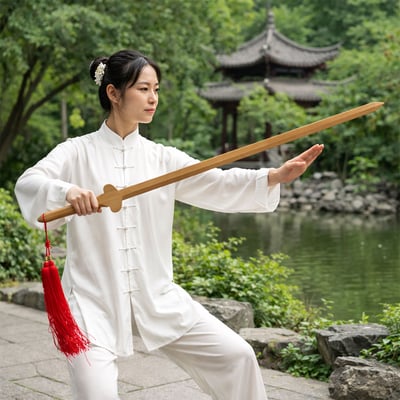 ~子甄彣璟~實心木劍 安全木劍 太極劍 堅硬耐摔 武術練習 木劍 太極拳  武術劍 練功劍 劍 晨練劍 表演劍 未開刃7