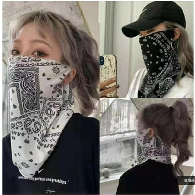 ~子甄彣璟~百搭手袖 腰果 掛耳 防曬面罩 冰絲面紗 防紫外線 護臉 戶外騎車 口罩 袖套 夏季薄款 釣魚 遮陽5