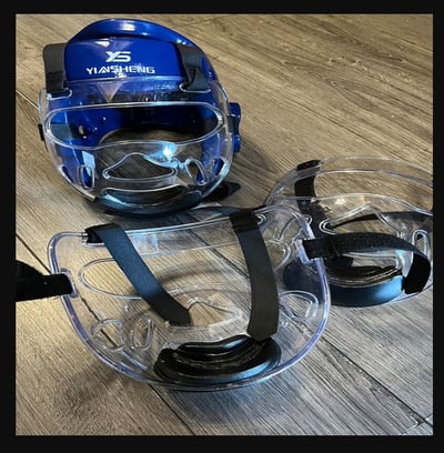 ~子甄彣璟~透明防護面罩頭盔 可拆卸 跆拳道 護頭套 空手道護頭 拳擊頭套 面具 護具 護臉 運動頭套 武術訓練9