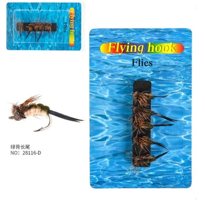 ~子甄彣璟~格裡菲斯 昆蟲 仿真餌 一盒5只卡裝飛蠅鉤 飛釣 擬餌 仿生餌 飛蠅鉤 仿生 飛蠅 蒼蠅 路亞假餌 毛鉤 路亞餌7