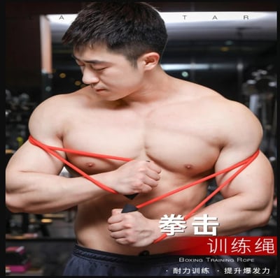 子甄彣璟~拳擊 出拳速度訓練 空擊 揮拳訓練 阻力帶 阻力繩 彈力帶 訓練繩 拉力繩 泰拳 散打 搏擊 健身運動3