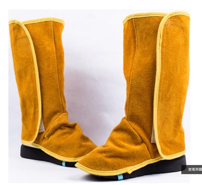 ~子甄彣璟~牛皮電焊腳套 魔術貼護腳 魔鬼氈大護腳 氬焊 CO2 切割機 防燙 耐磨 防火花 燒焊 電銲 焊工護腳6