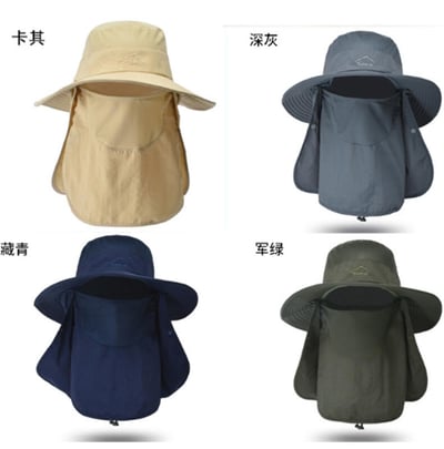 ~子甄彣璟~漁夫帽 3合1 多功能 男女款 防曬帽 遮陽帽 面罩 帽子 防紫外線 釣魚帽 速乾帽 工作帽 登山帽 露營帽6