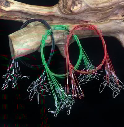 ~子甄彣璟~升級版 前導線 加粗鋼絲線 釣魚 50cm鋼絲線 直徑1MM 拉重67公斤 防咬線 雙扣別針1