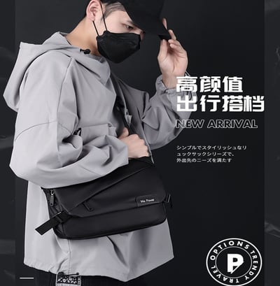 ~子甄彣璟~側背包1100-31 郵差包 多功能大容量 斜背包 斜挎包 旅行包 防潑水 背包 錢包 單肩包 側肩包3