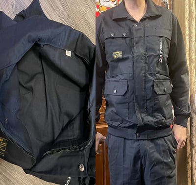 ~子甄彣璟~純棉帆布工作服 上衣+褲子 防燙 防火花 耐磨 電焊 汽修 工作褲 工作衣 勞保服 夾克 外套10