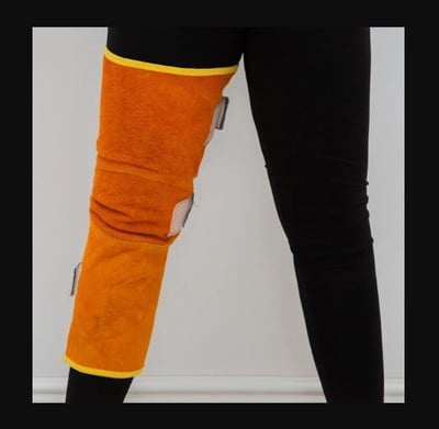 ~子甄彣璟~大腿腳套 牛皮電焊腳套 護腿套 護腳 魔鬼氈大護腳 氬焊 CO2 切割機 防燙 耐磨 防火花 燒焊 電銲 焊工護腳2