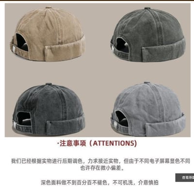 ~子甄彣璟~瓜皮帽 日系 棉質 帽子 圓頂 雅痞流氓帽 地主帽 水兵帽 地主帽 流氓帽 遮陽帽 嘻哈帽 遮陽帽 工作帽5