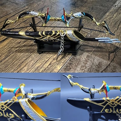 ~子甄彣璟~三國志 關羽 龍紋刀 黃忠 黃忠弓 模型 擺件 工藝品 生日禮物 交換禮物8