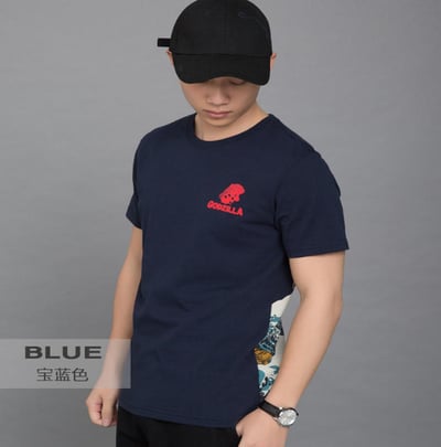 ~子甄彣璟~純棉 日系潮牌 夏天短袖 原宿風 暴龍 恐龍 T恤 百搭圓領 新潮流 短T 哥吉拉 班服 團體服 情侶裝2