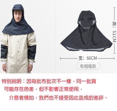 ~子甄彣璟~促銷品-牛仔披肩帽 套頭 防霧 防塵 搬運 打磨 防火花 遮陽 工作帽 披風帽子 帽檐款 防風鏡款4