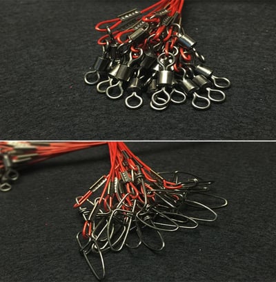 ~子甄彣璟~升級版 前導線 加粗鋼絲線 釣魚 50cm鋼絲線 直徑1MM 拉重67公斤 防咬線 雙扣別針3