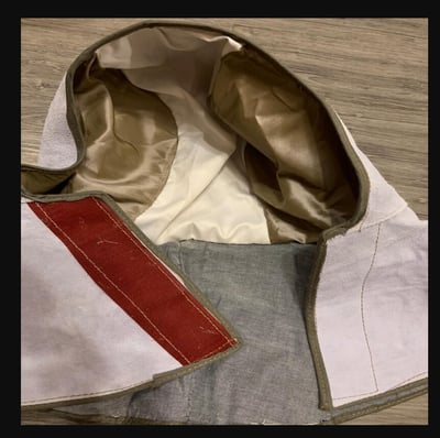 ~子甄彣璟~牛皮焊工護頸帽 電焊帽 氬焊 CO2 燒焊 防火花防護帽 防燙防塵披肩帽 電銲面罩 風帽 工作帽   5