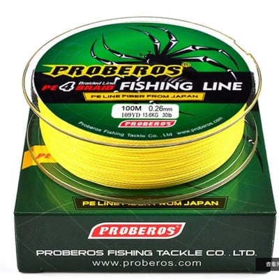 ~子甄彣璟~PROBEROS 100米 大力馬 魚線 0.4號-10.0號 編織線 釣魚線 4編 PE線 競技主線 子線綁鉤 不易斷2
