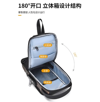 ~子甄彣璟~側背包X314 密碼鎖 斜挎包 多功能大容量 斜背包 胸包 旅行包 防潑水 背包 錢包 單肩包 側肩包3