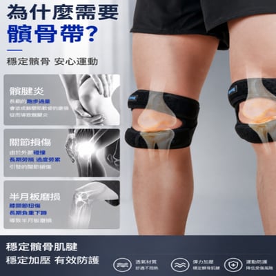 ~子甄彣璟~運動髕骨帶 雙重加壓髕骨帶 護膝固定帶 減震雙向軟墊 登山 跑步 籃球 健身 膝蓋支撐防護 左右通用9