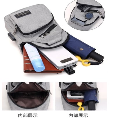 ~子甄彣璟~側背包Mei斜挎包 多功能大容量 斜背包 胸包 旅行包 防潑水 背包 錢包 單肩包 側肩包5