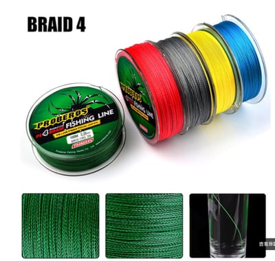~子甄彣璟~PROBEROS 100米 大力馬 魚線 0.4號-10.0號 編織線 釣魚線 4編 PE線 競技主線 子線綁鉤 不易斷4
