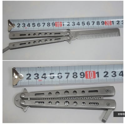 ~子甄彣璟~蝴蝶梳 花式翻轉 甩梳 扁梳 魔法梳 蝴蝶刀梳子 折疊梳 蝴蝶刀造型梳 不鏽鋼梳 梳子 油頭梳 剪髮刀3