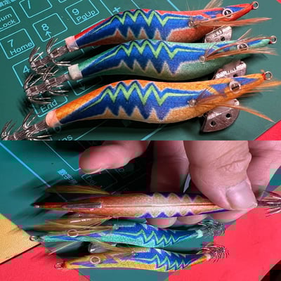 ~子甄彣璟~木蝦 全夜光 路亞餌 魷魚鉤 花軟 閃電蝦 餌木 響珠蝦 軟絲竿 路亞 鐵板 軟絲 魷魚蝦 烏賊墨  JIG5