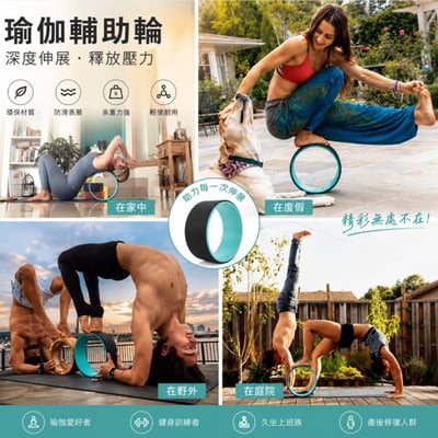 ~子甄彣璟~耐壓款-高強抗壓 PC合金內圈 瑜珈輪 達摩輪 後彎神器 瑜珈圈 普拉提圈 瑜伽輪 放鬆 平衡 紓壓健身器材7