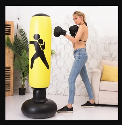 ~子甄彣璟~充氣沙袋160公分 拳擊不倒翁買就送充氣筒 回彈力強  沙包 出氣筒 發洩 泄憤玩具 拳擊 散打健身運動 4
