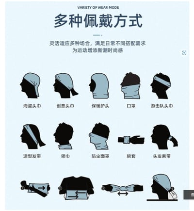 ~子甄彣璟~掛耳面罩 透氣網 運動 防塵 三角魔術頭巾 冰絲 防曬 口罩 面罩 防紫外線 運動頭巾 頭套 圍脖 抗UV 透氣 吸汗8