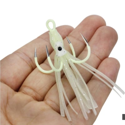 ~子甄彣璟~夜光小卷 夜光四本鉤 四爪鉤 四錨鉤 夜光章魚 魷魚餌 路亞餌 假餌 魚餌-單只價格2